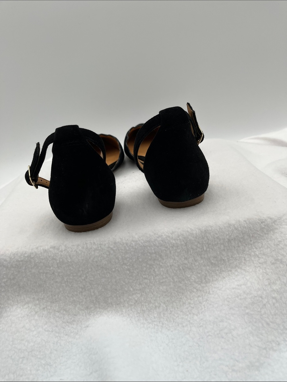 J. Crew Black Scalloped Pointed Ankle-Strap Flats - Picture 3 of 10